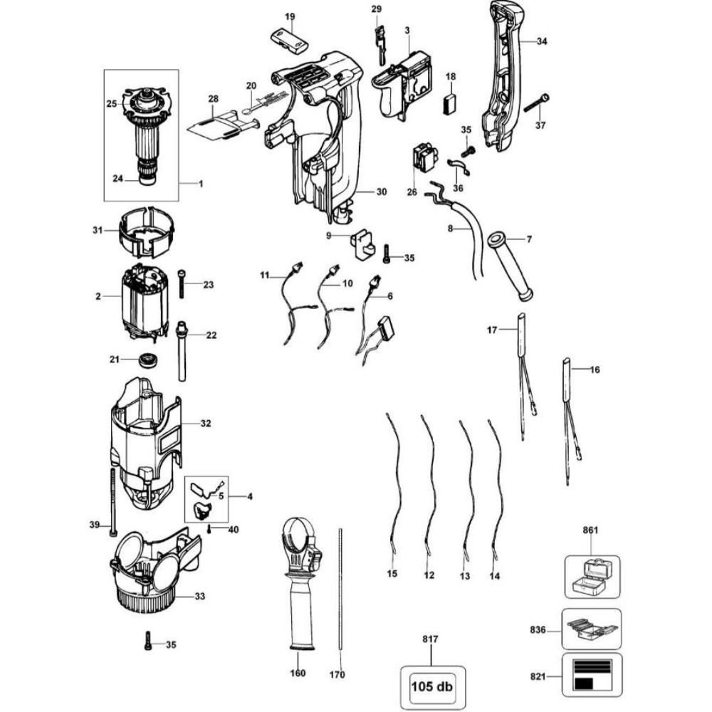 Sơ đồ Lắp ráp chính cho DeWalt D25314K