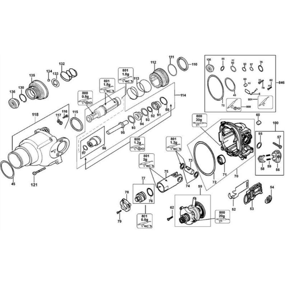 Sơ đồ Lắp ráp ly hợp cho DeWalt D25323K