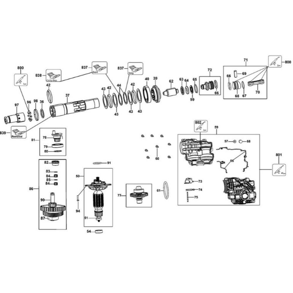 Sơ đồ Lắp ráp trục khuỷu cho máy khoan DeWalt