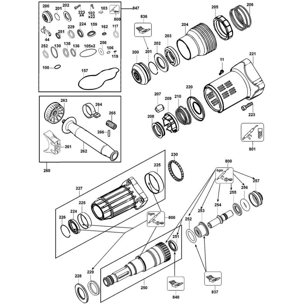 Sơ đồ Lắp ráp tay cầm cho DeWalt D25730K