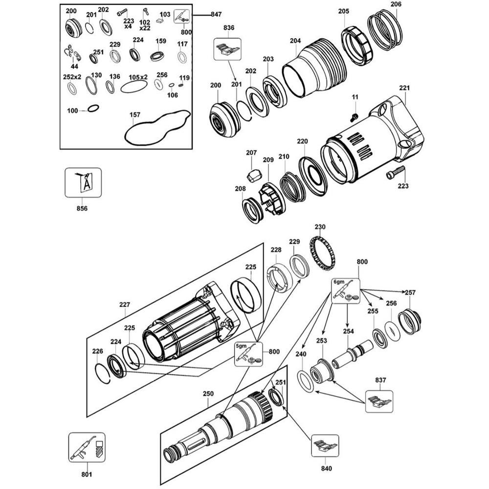 Sơ đồ Lắp ráp nhà ở cho DeWalt D25840K