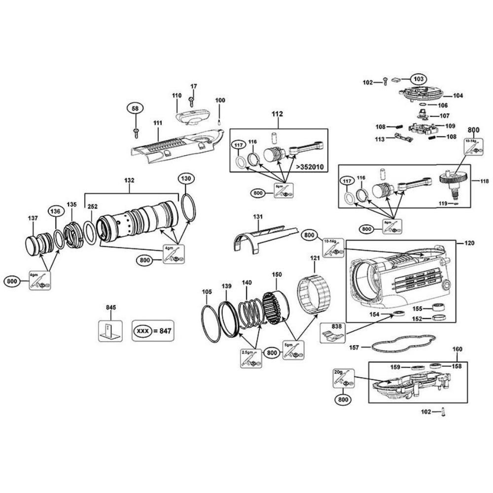 Sơ đồ Lắp ráp pít-tông cho DeWalt D25870K