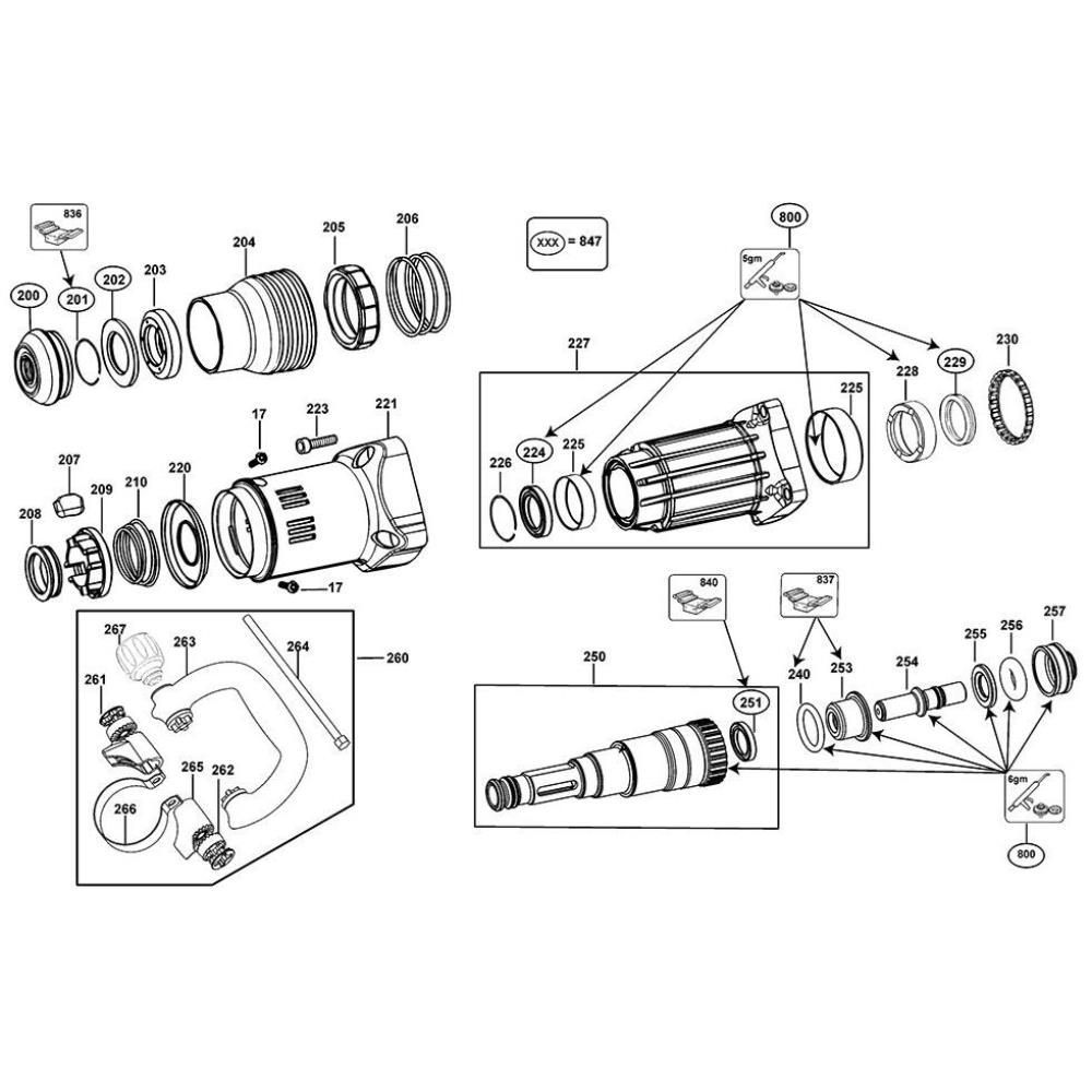 Sơ đồ Lắp ráp nhà ở cho DeWalt D25870K