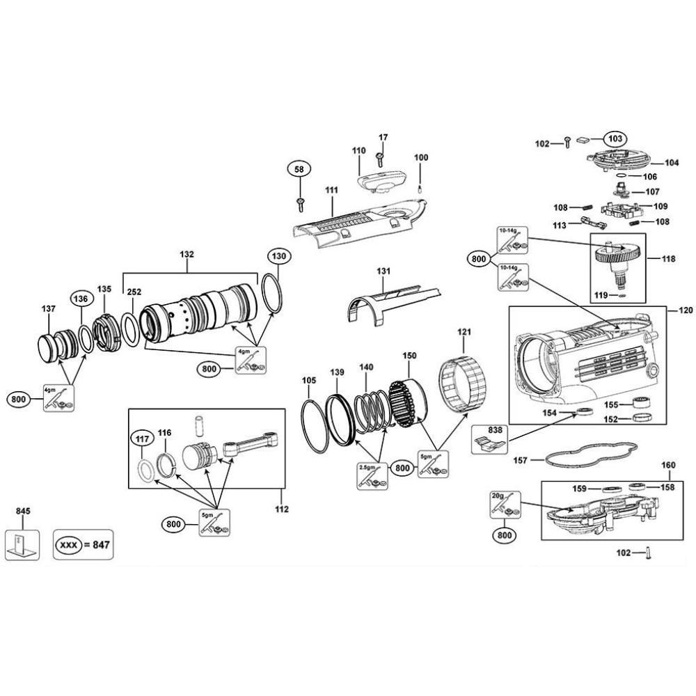 Sơ đồ Lắp ráp pít-tông cho DeWalt D25891K 2 d25891k type 1 1