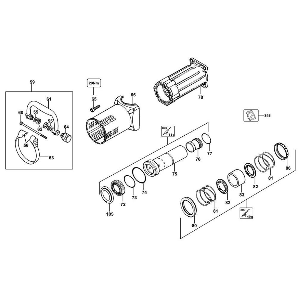 Sơ đồ Lắp ráp tay cầm cho DeWalt D25902K