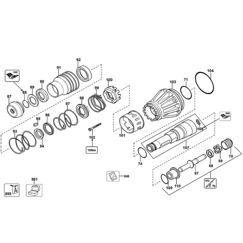 Sơ đồ Lắp ráp trục chính cho DeWalt D25902K