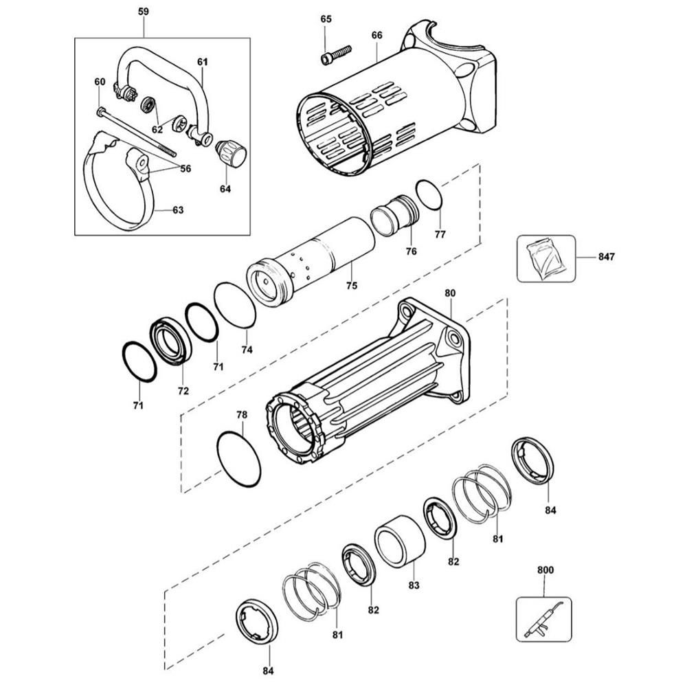 Sơ đồ Lắp ráp xi lanh cho DeWalt D25940K
