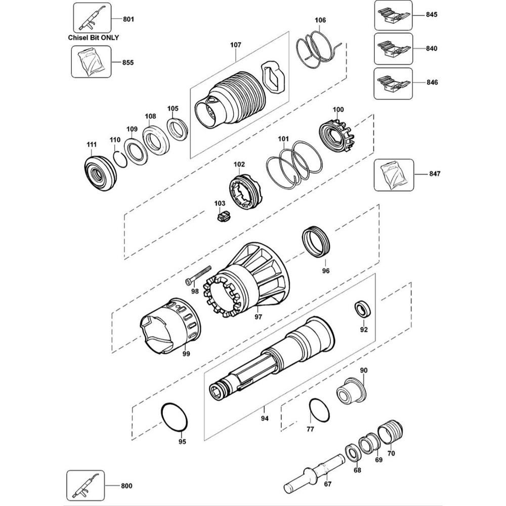 Sơ đồ Lắp ráp trục chính cho DeWalt D25940K