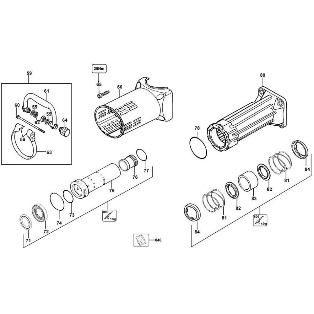 Sơ đồ Lắp ráp xi lanh cho DeWalt D25941K