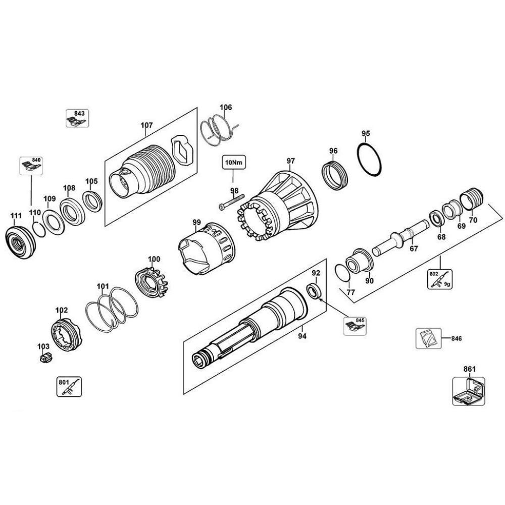 Sơ đồ Lắp ráp trục chính cho DeWalt D25941K