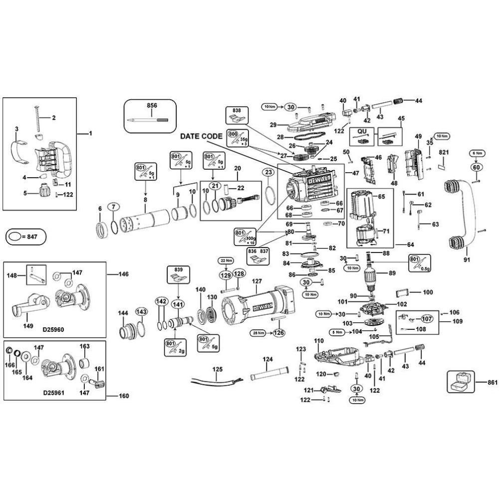 Sơ đồ Lắp ráp chính DeWalt D25960K