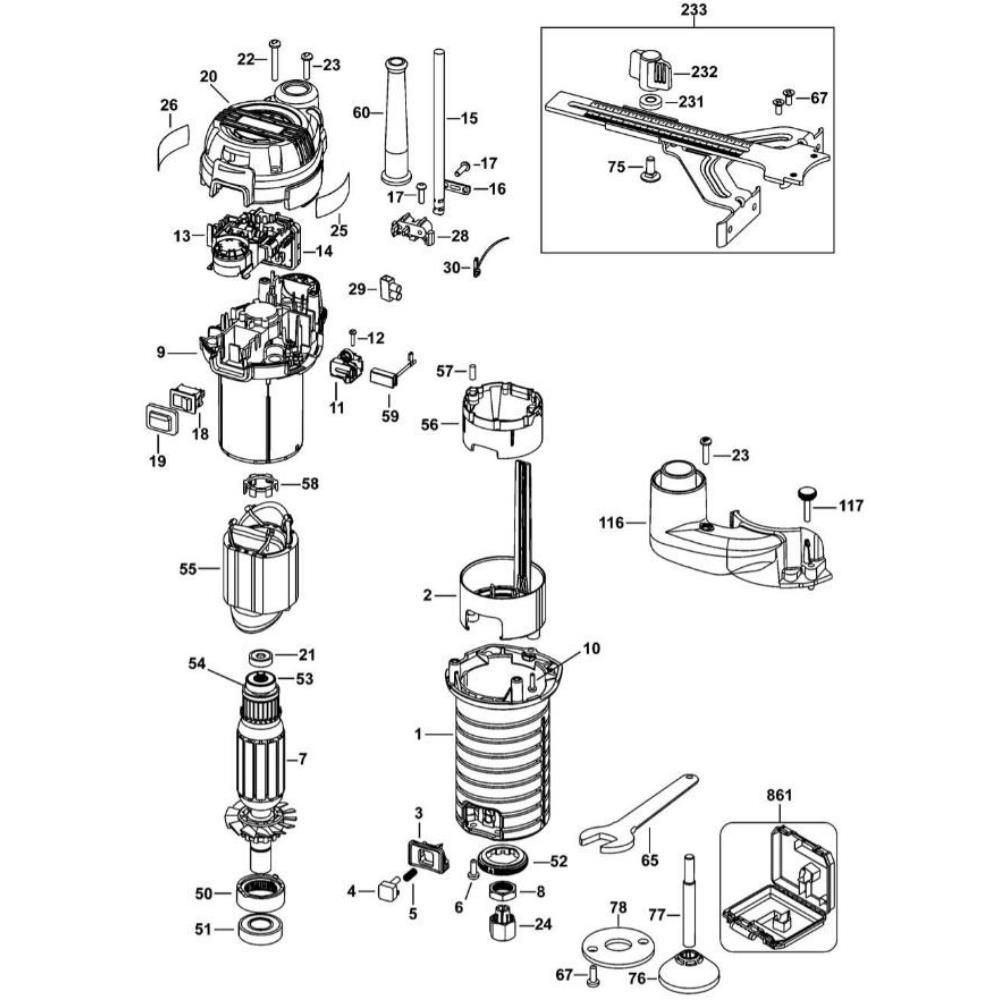 Sơ đồ Lắp ráp bộ định tuyến DeWalt D26200K 3 d26200k type 1
