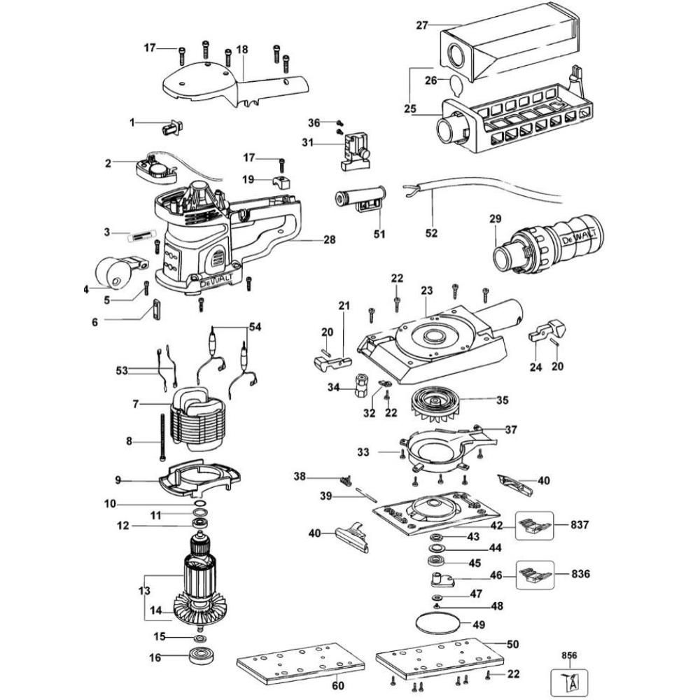 Sơ đồ Lắp ráp máy chà nhám DeWalt D26422 3 d26422 type 1