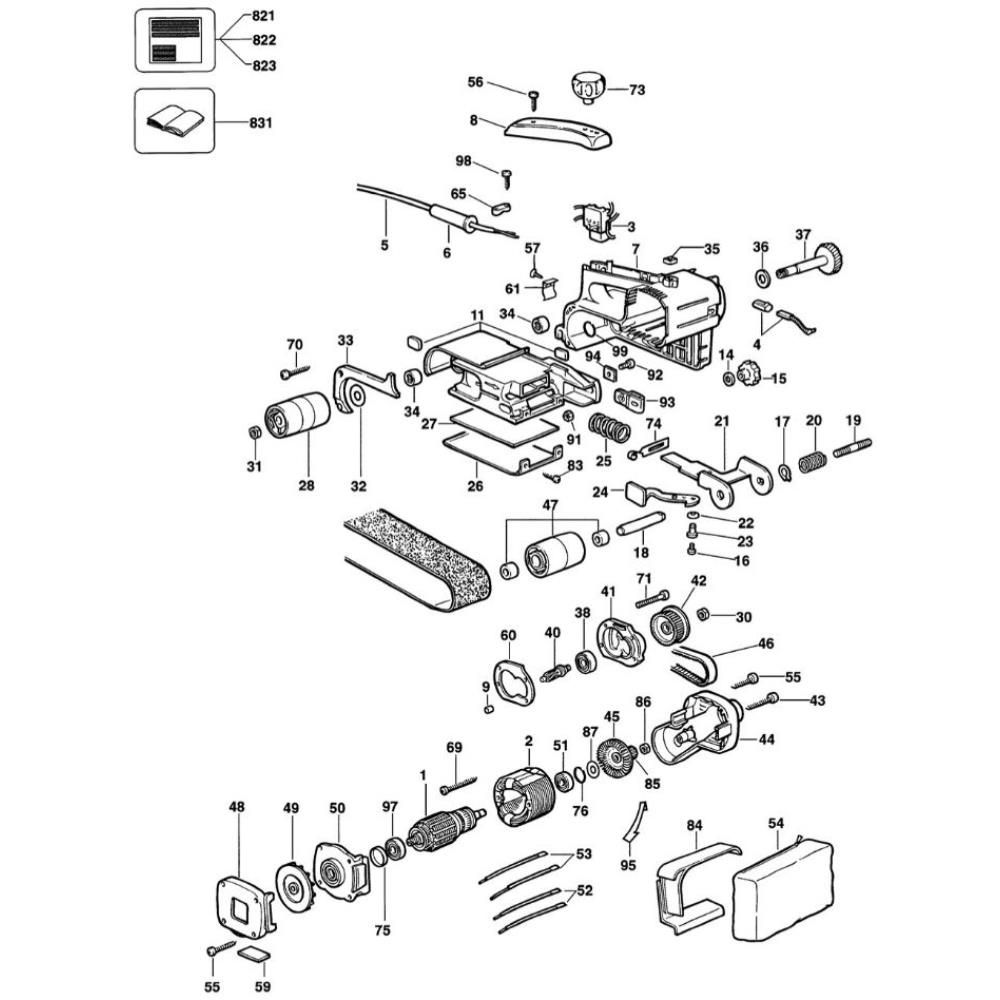 Sơ đồ Máy chà nhám đai DeWalt D26480