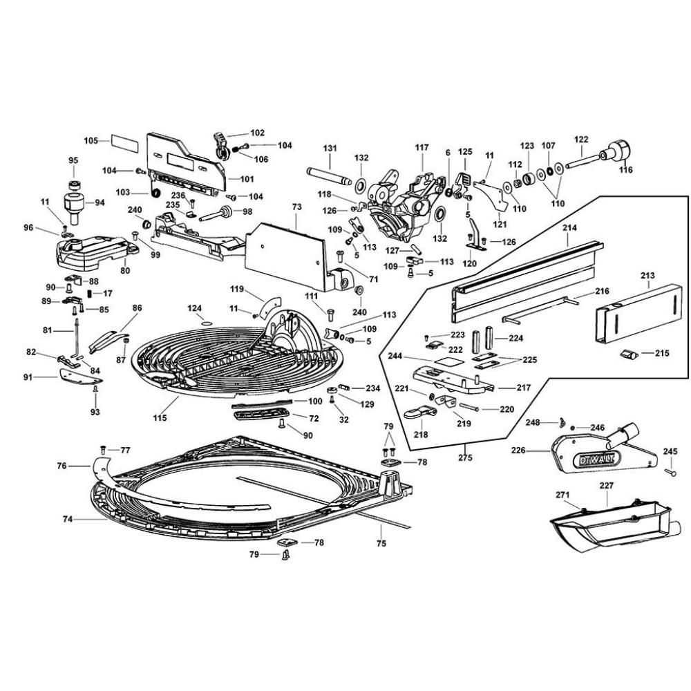 Sơ đồ Lắp ráp bàn quay cho DeWalt 3 d27105 type 2 1