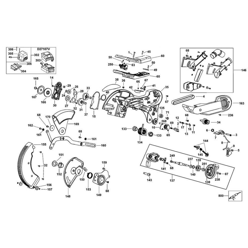 Sơ đồ Lắp ráp chính cho DeWalt D27107