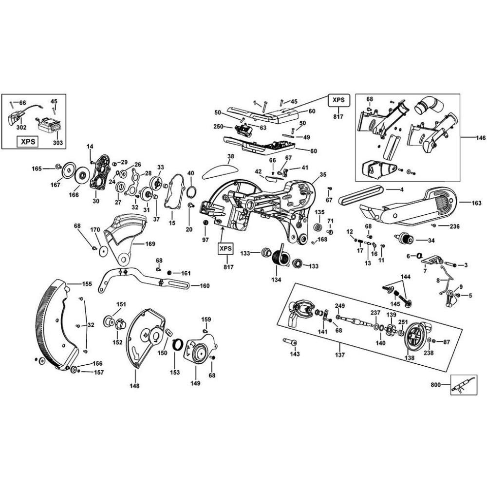 Sơ đồ Lắp ráp chính cho DeWalt Saw 2 d27107 type 6