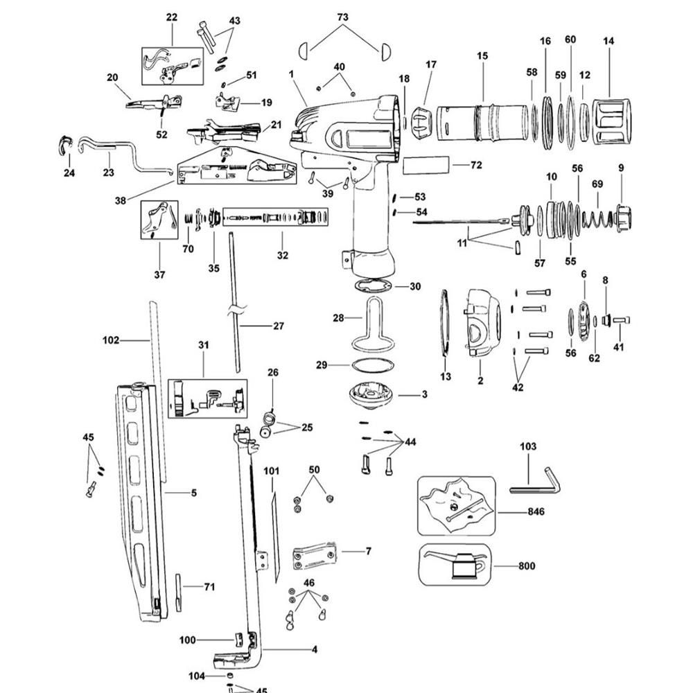 Sơ đồ Lắp ráp chính cho thợ làm móng DeWalt