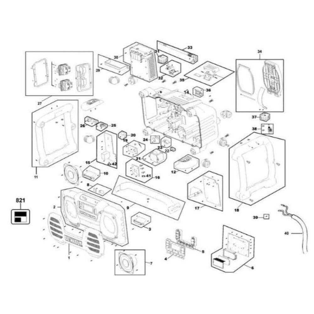 Sơ đồ Lắp ráp chính cho DeWalt DC013 3 dc013 type 1