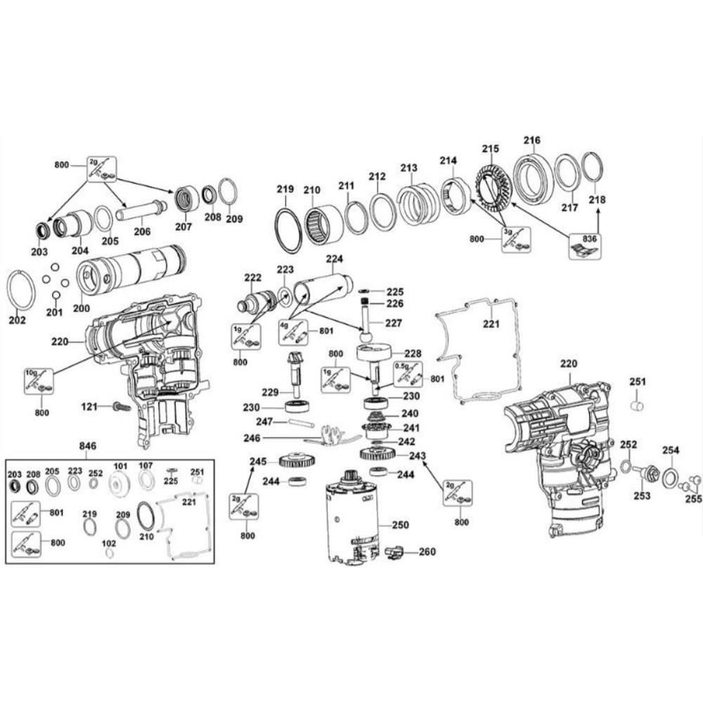 Sơ đồ Lắp ráp trục khuỷu cho DeWalt DC210K