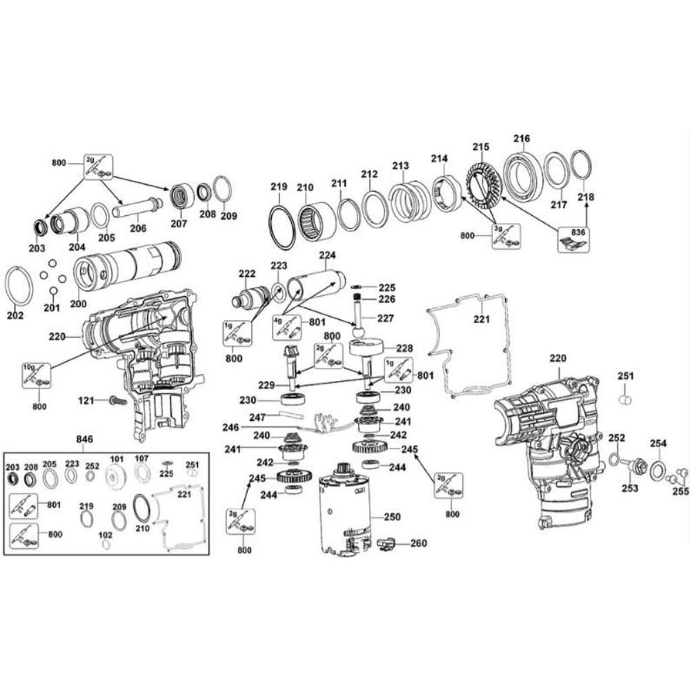 Sơ đồ Lắp ráp trục khuỷu cho DeWalt DC224K