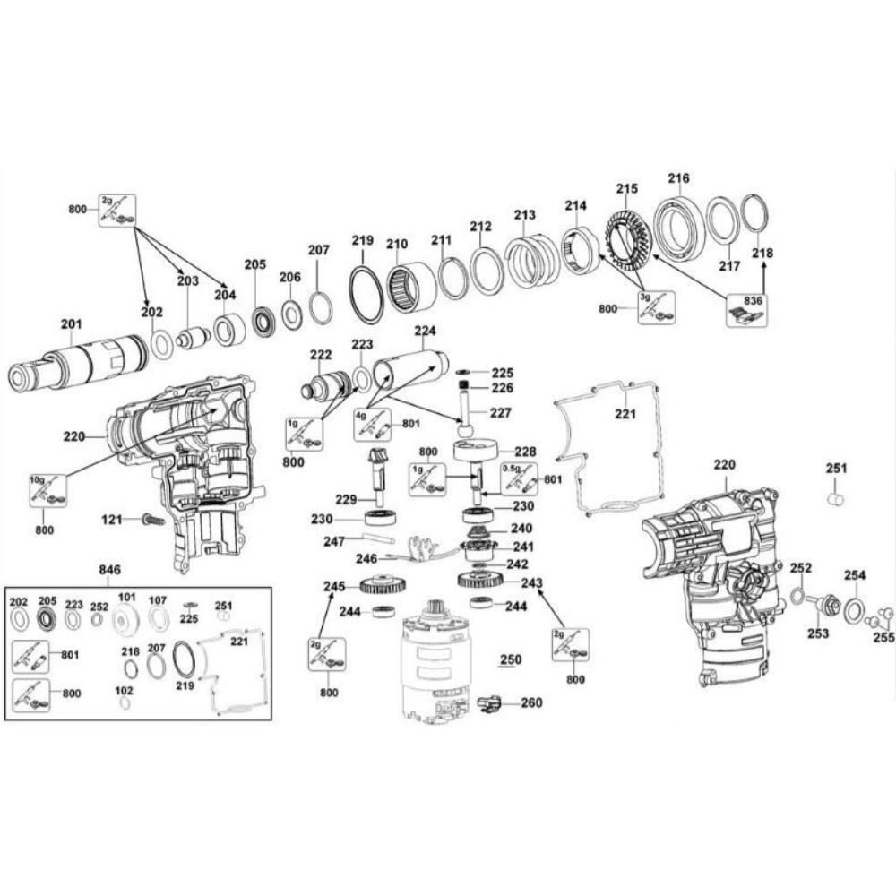 Sơ đồ Lắp ráp trục khuỷu cho DeWalt DC232K