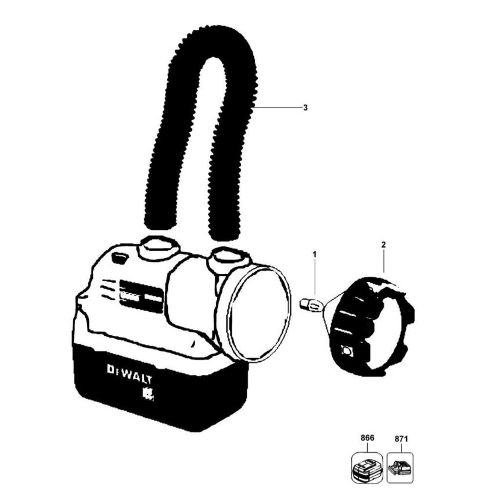 Sơ đồ Lắp ráp đèn pin DeWalt DC509N