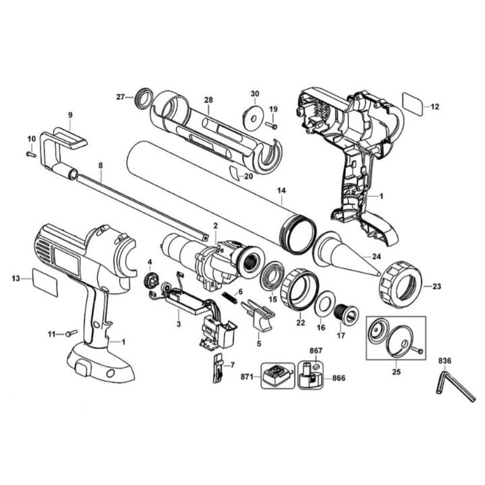 Sơ đồ Lắp ráp súng caulk DeWalt DC547K 2 dc547k type 1
