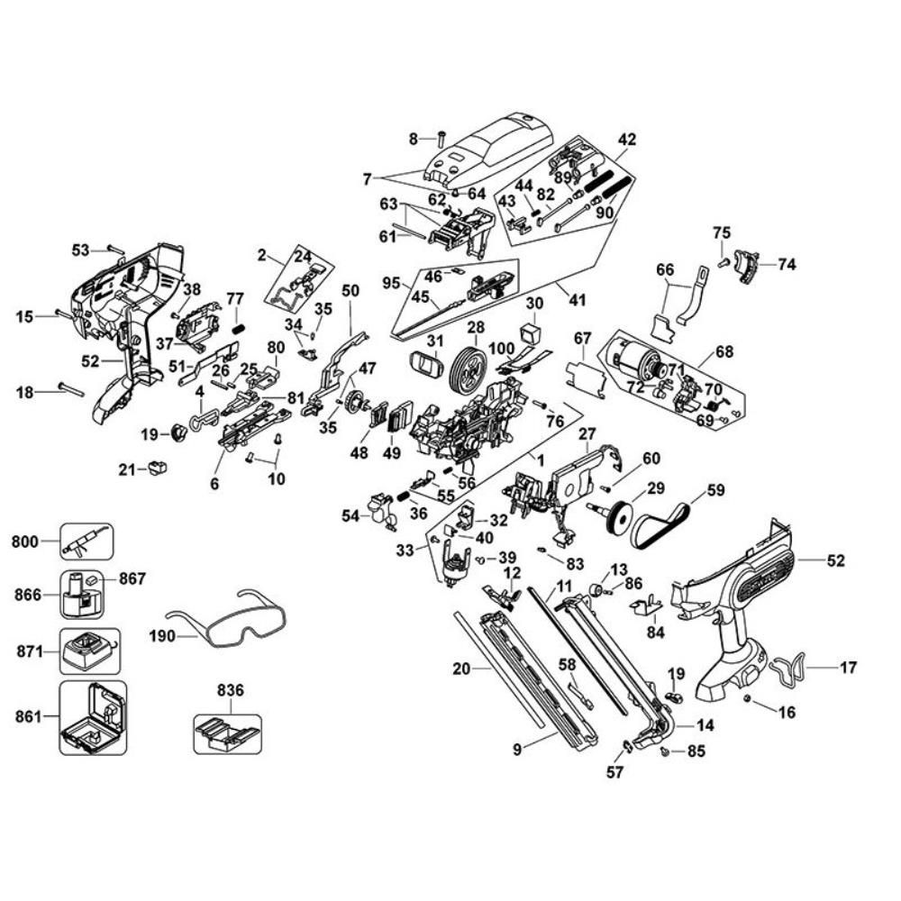 Sơ đồ Lắp ráp chính cho DeWalt DC629 2 dc629 type 1