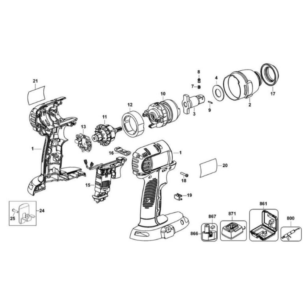 Sơ đồ Lắp ráp chính DeWalt DC822 2 dc822 type 1
