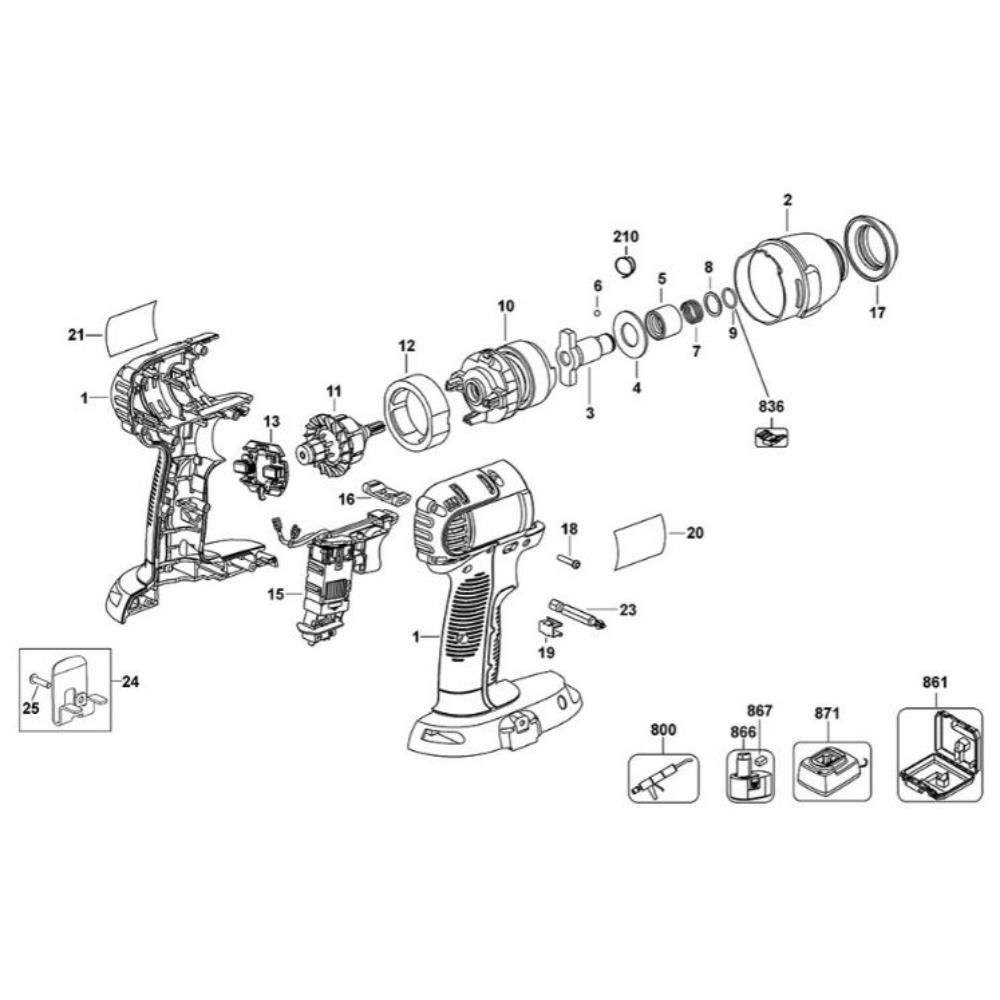 Sơ đồ Lắp ráp chính cho DeWalt DC825 3 dc825 type 3