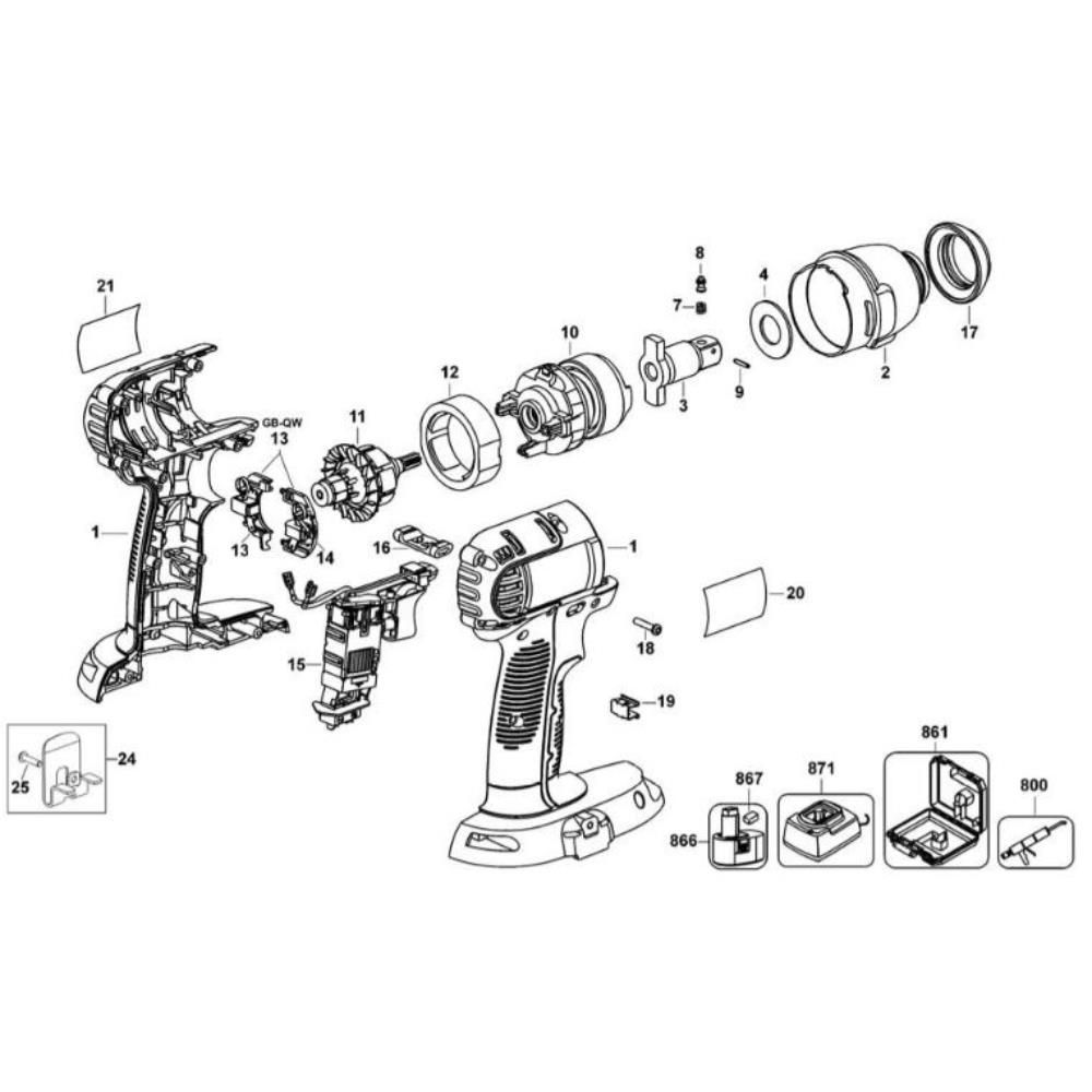 Sơ đồ Lắp ráp DeWalt DC830 Loại 1 3 dc830 type 1