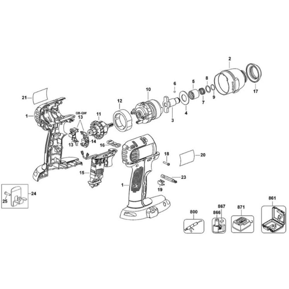 Sơ đồ Bộ cờ lê tác động DeWalt DC835