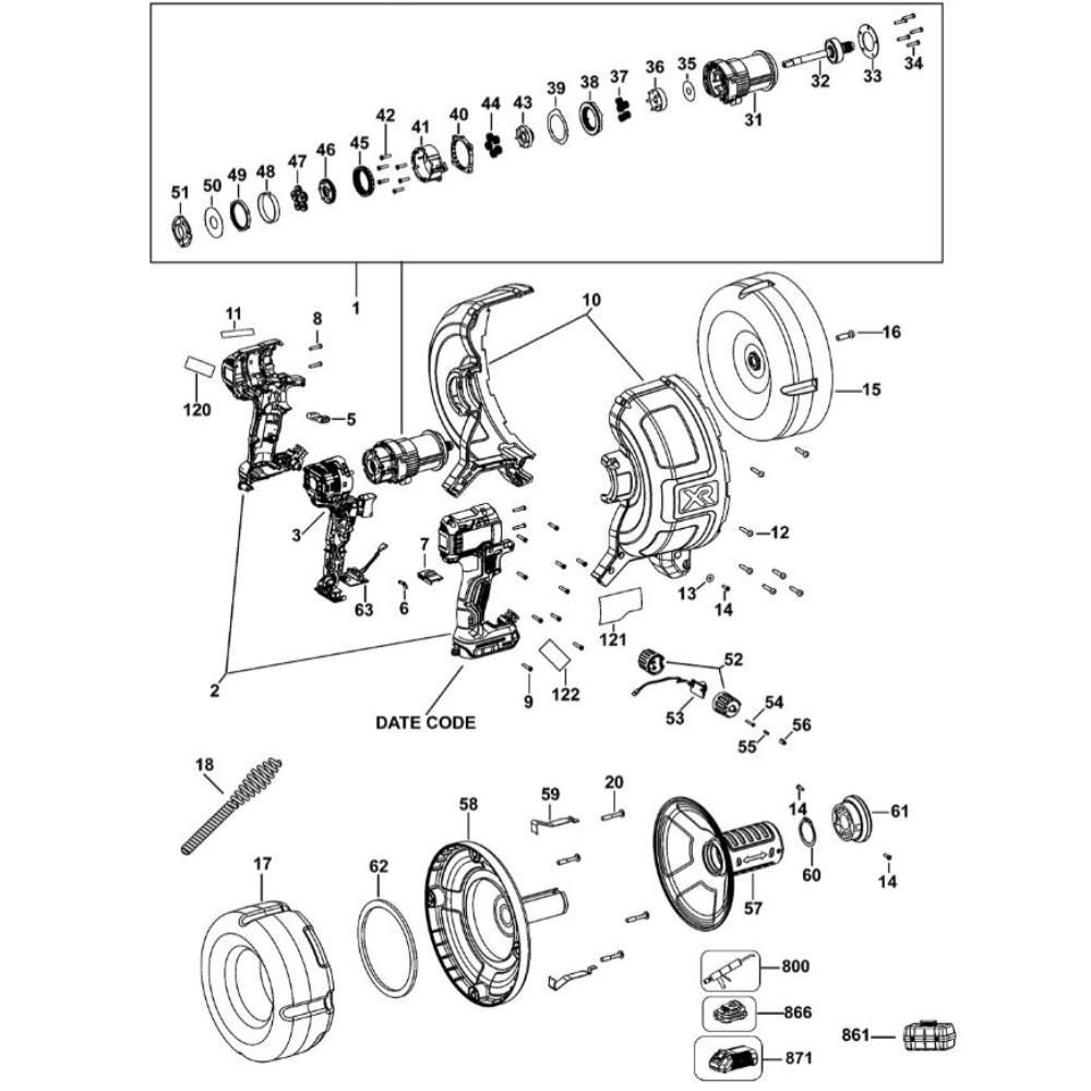 Sơ đồ Lắp ráp chính DeWalt DCD200 2 dcd200 type 1