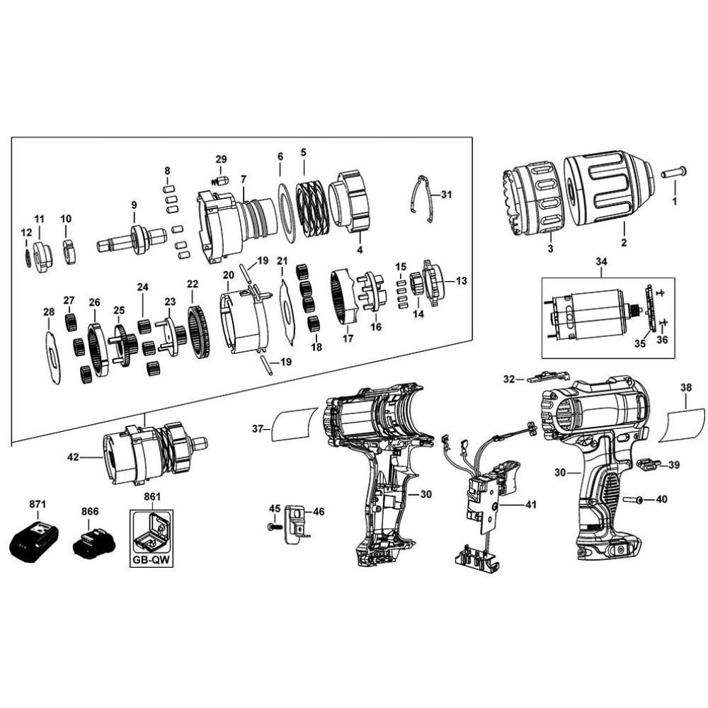 Sơ đồ Lắp ráp chính DeWalt DCD710