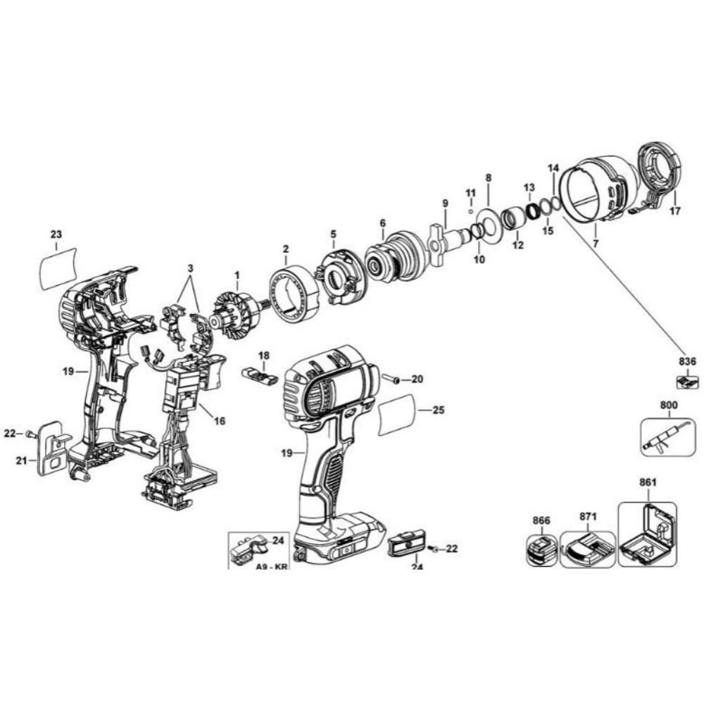 Sơ đồ Lắp ráp DeWalt DCF835 Loại 1 3 dcf835 type 1