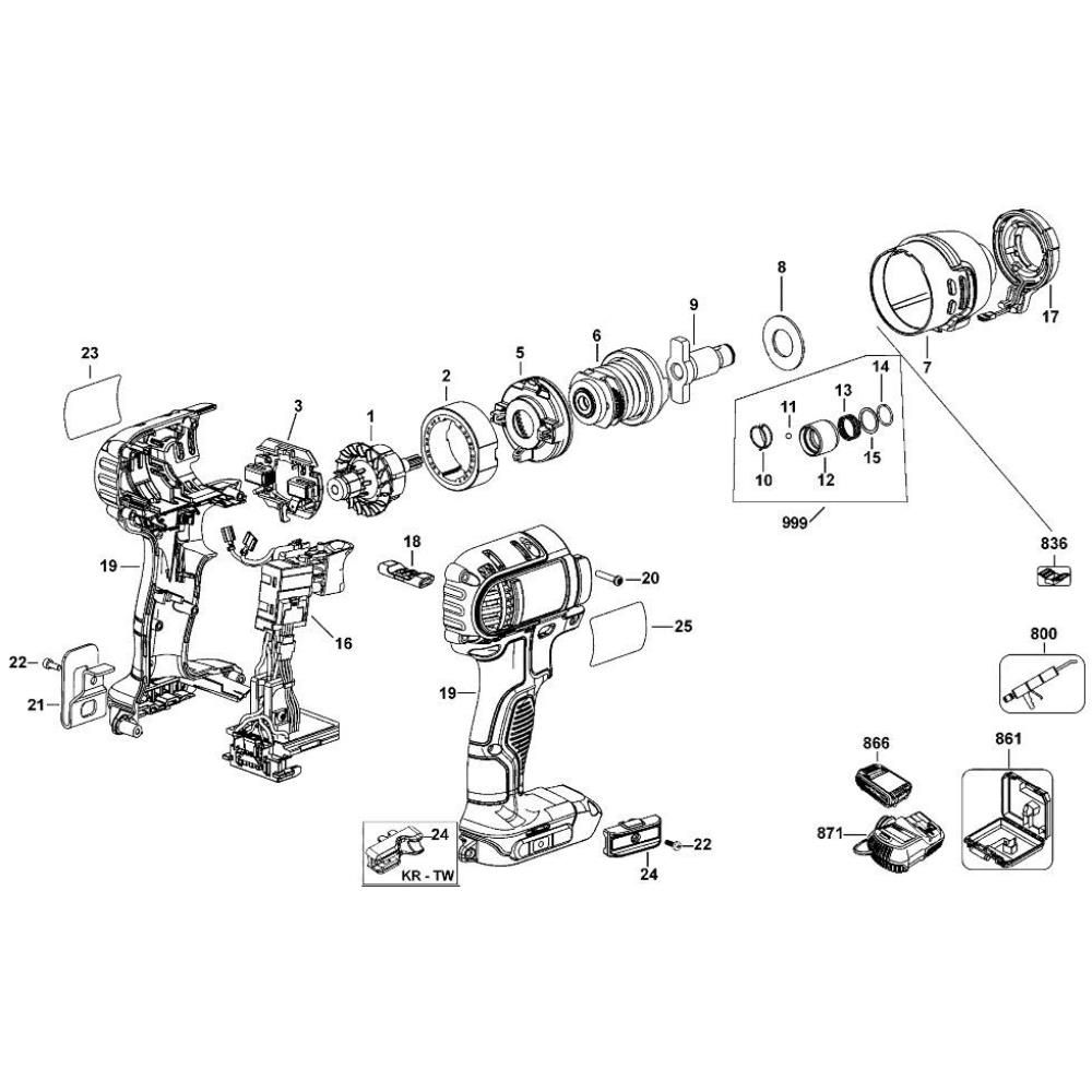 Sơ đồ Lắp ráp chính DeWalt DCF885 2 dcf885 type 1