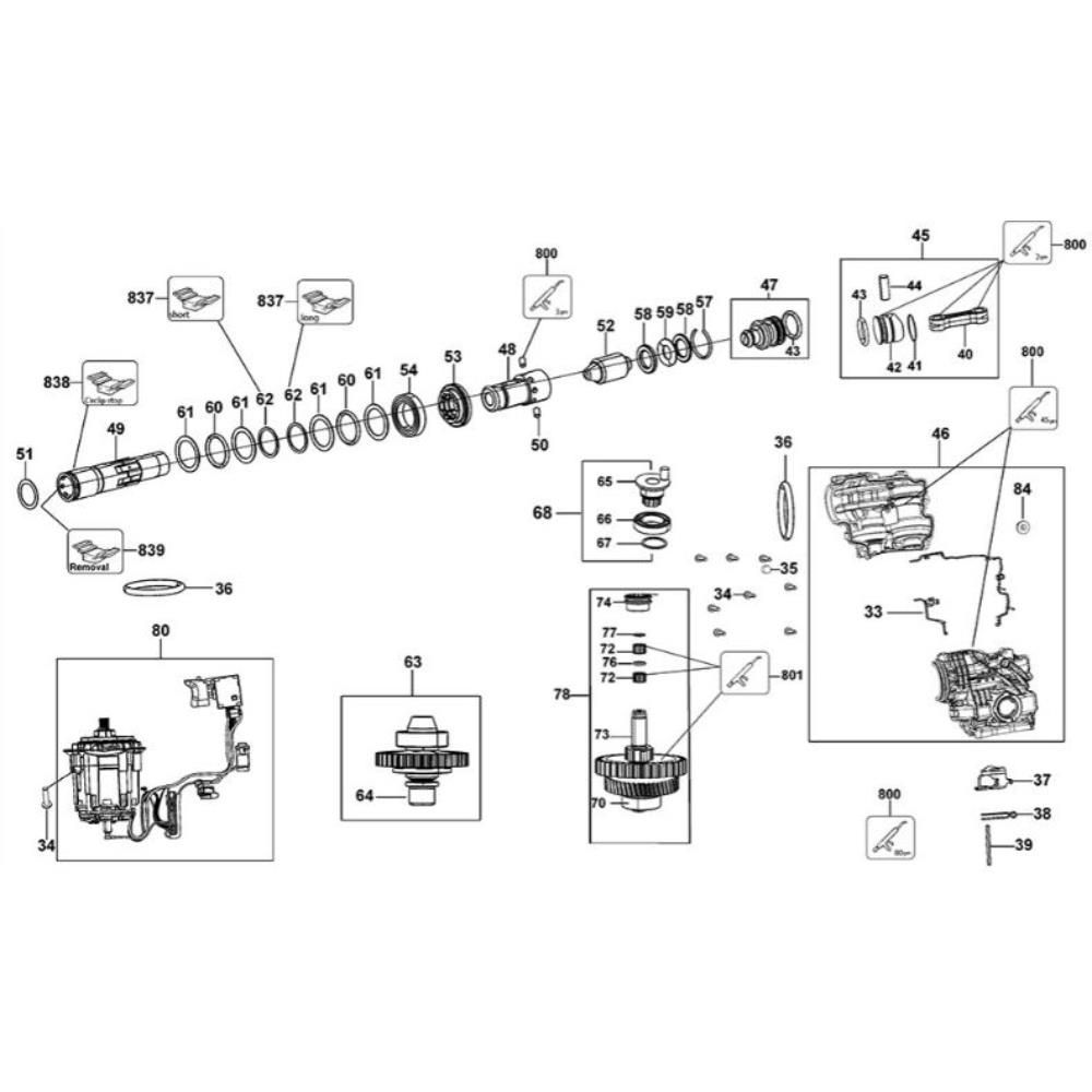 Sơ đồ Lắp ráp trục khuỷu cho DeWalt DCH293