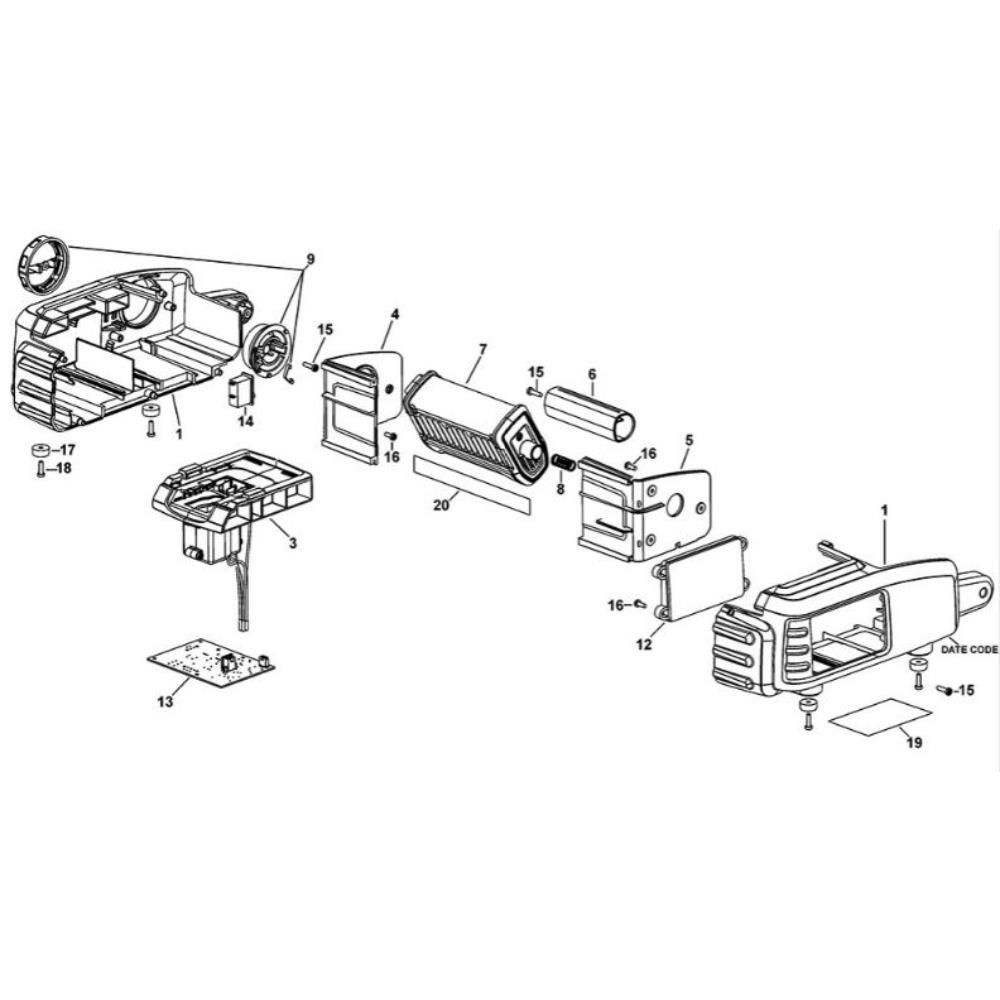 Sơ đồ Lắp ráp đèn pin DeWalt DCL044 2 dcl060 type 1