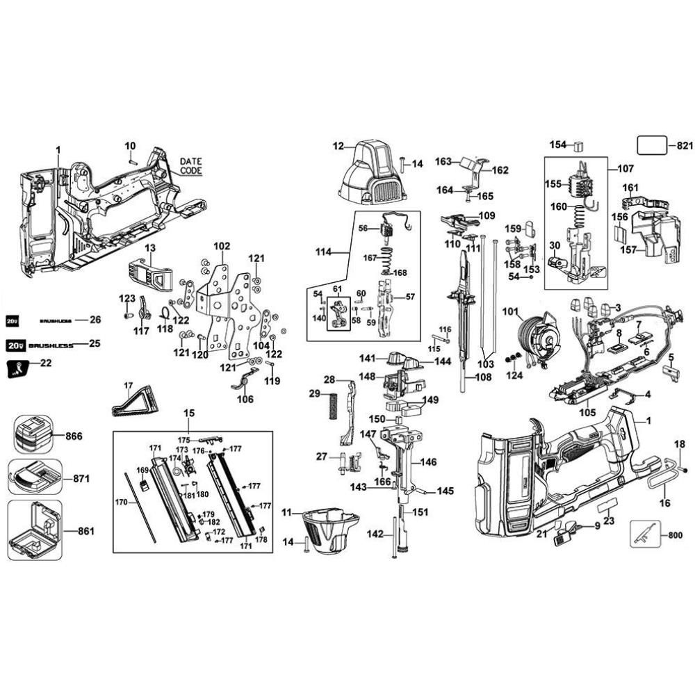 Sơ đồ Lắp ráp chính cho DeWalt DCN890 3 dcn890