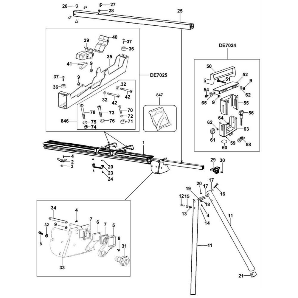 Sơ đồ Lắp ráp chính cho DeWalt DE7023 2 de7023 xp type 1a