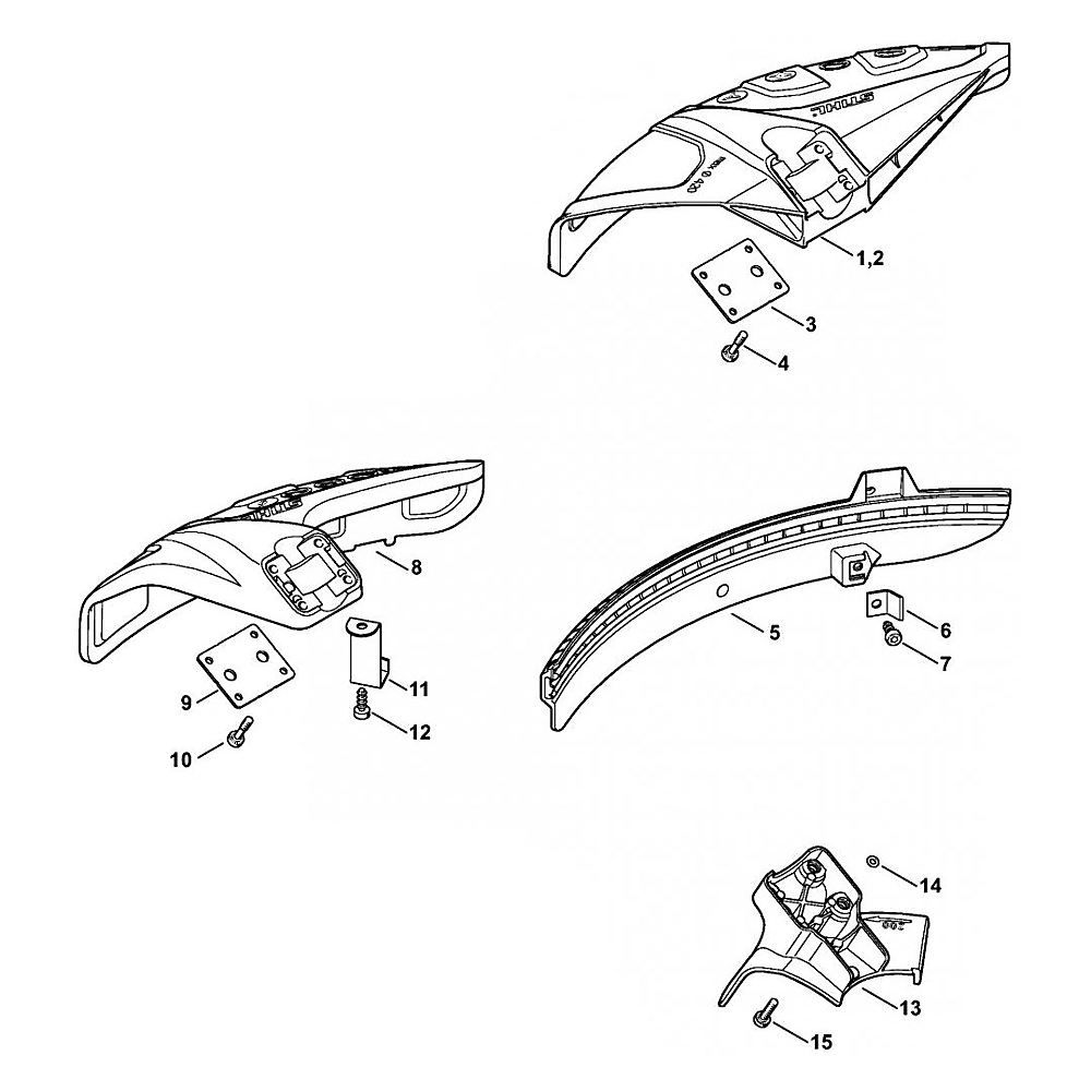 deflector assembly for stihl fr131t backpack brushcutter