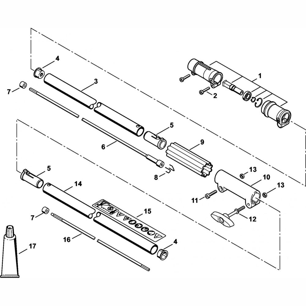 drive tube assembly for stihl fr131t backpack brushcutter