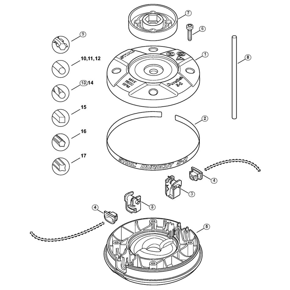 Sơ đồ Đầu cắt cỏ Stihl DuroCut-5-2 3 durocut 5 2