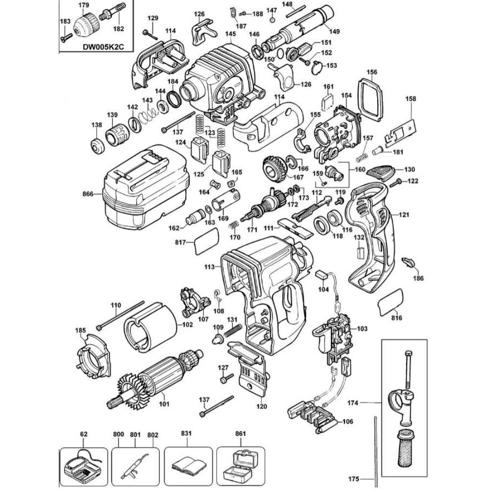 Sơ đồ Lắp ráp chính DeWalt DW005K