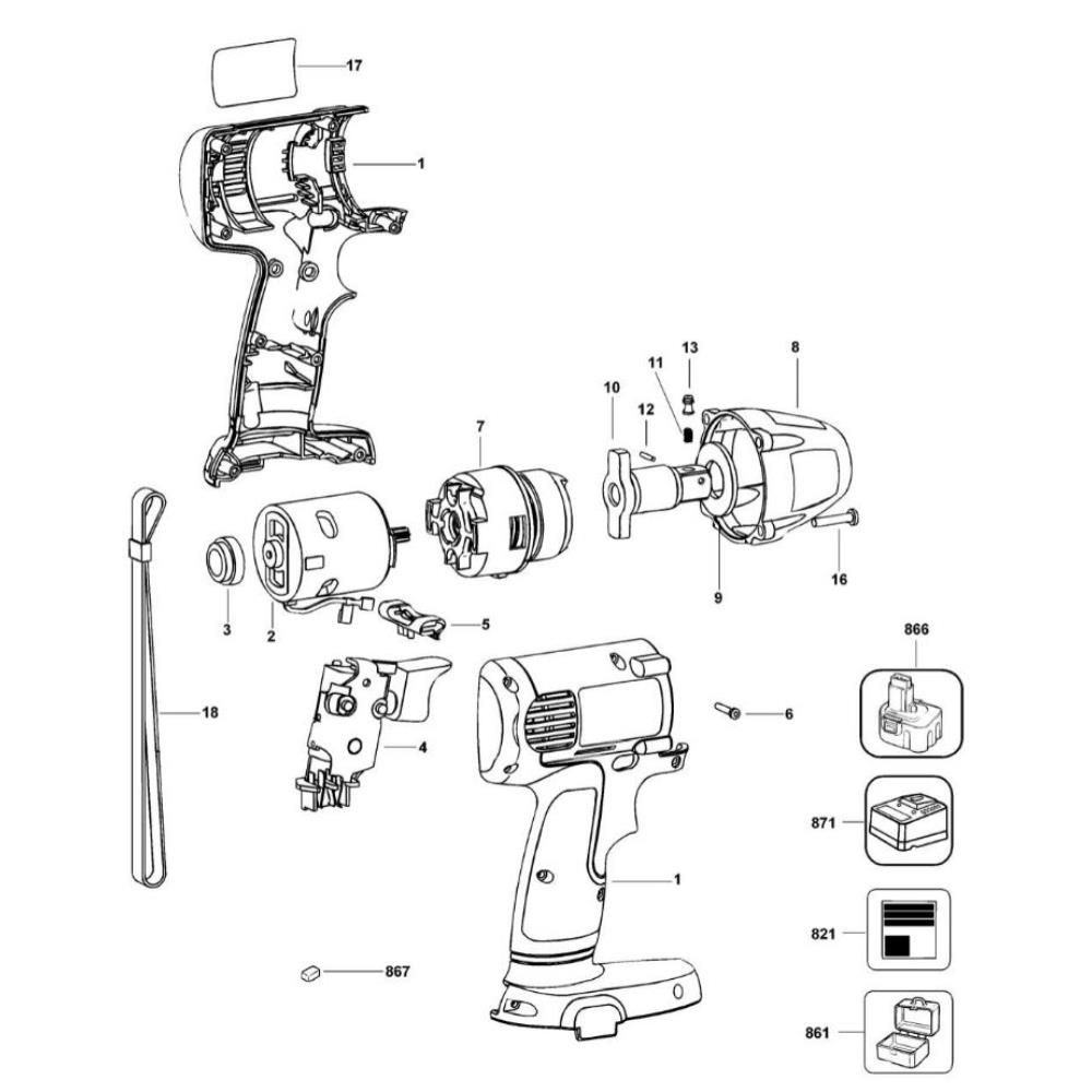 Sơ đồ Lắp ráp chính cho DeWalt DW053K 3 dw053k type 1