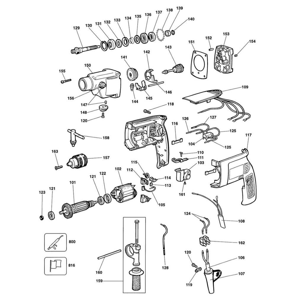 Sơ đồ Lắp ráp chính cho DeWalt DW158