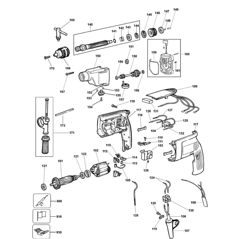 Sơ đồ Lắp ráp chính cho DeWalt DW158L