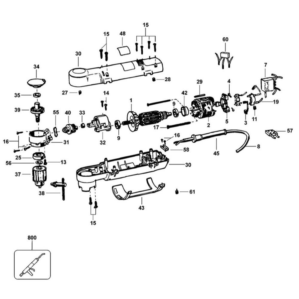 Sơ đồ Lắp ráp máy khoan DeWalt DW160