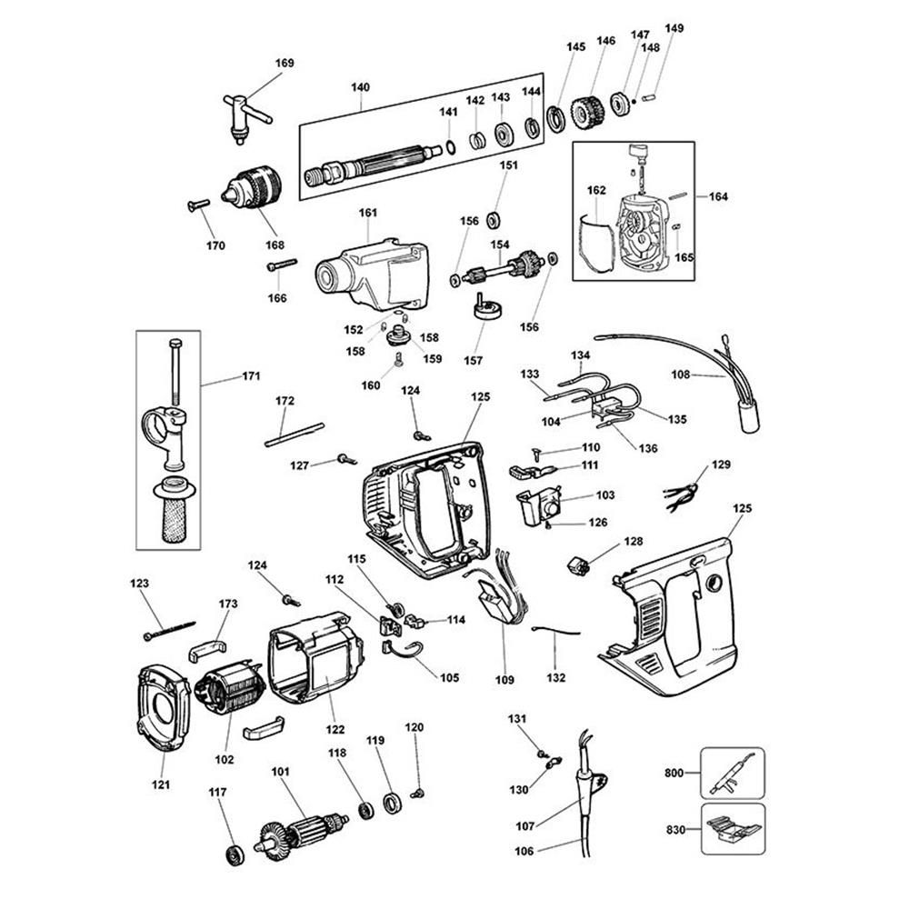 Sơ đồ Lắp ráp chính cho DeWalt DW165L
